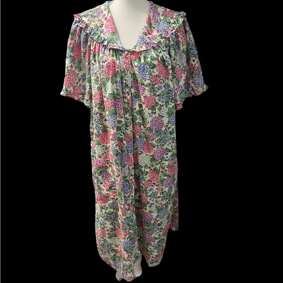 Vintage Spectator II Floral Cottage Core Prairie 60s Pearl Snaps Housecoat Dress - Picture 3 of 10